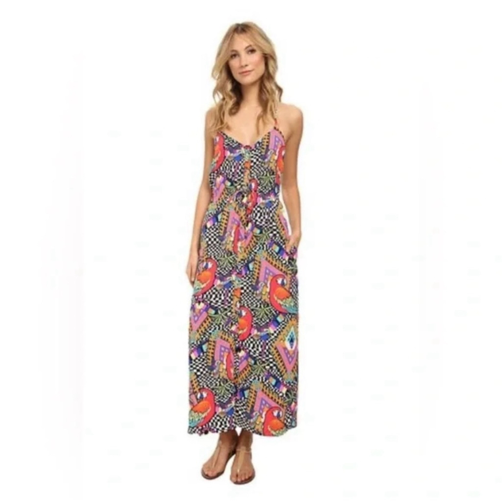 Mara Hoffman Swim Collection Parrot Print Midi Dress Size M – Tropical Festival - Picture 6 of 12